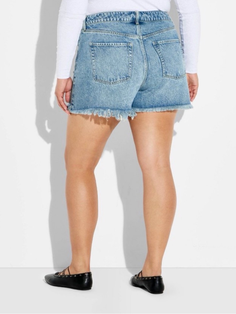 wild fable Light Blue Distressed Denim Shorts - Picture 2 of 4